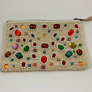 Beaded gemstone and pearl clutch from Anthropologie.  EUC.